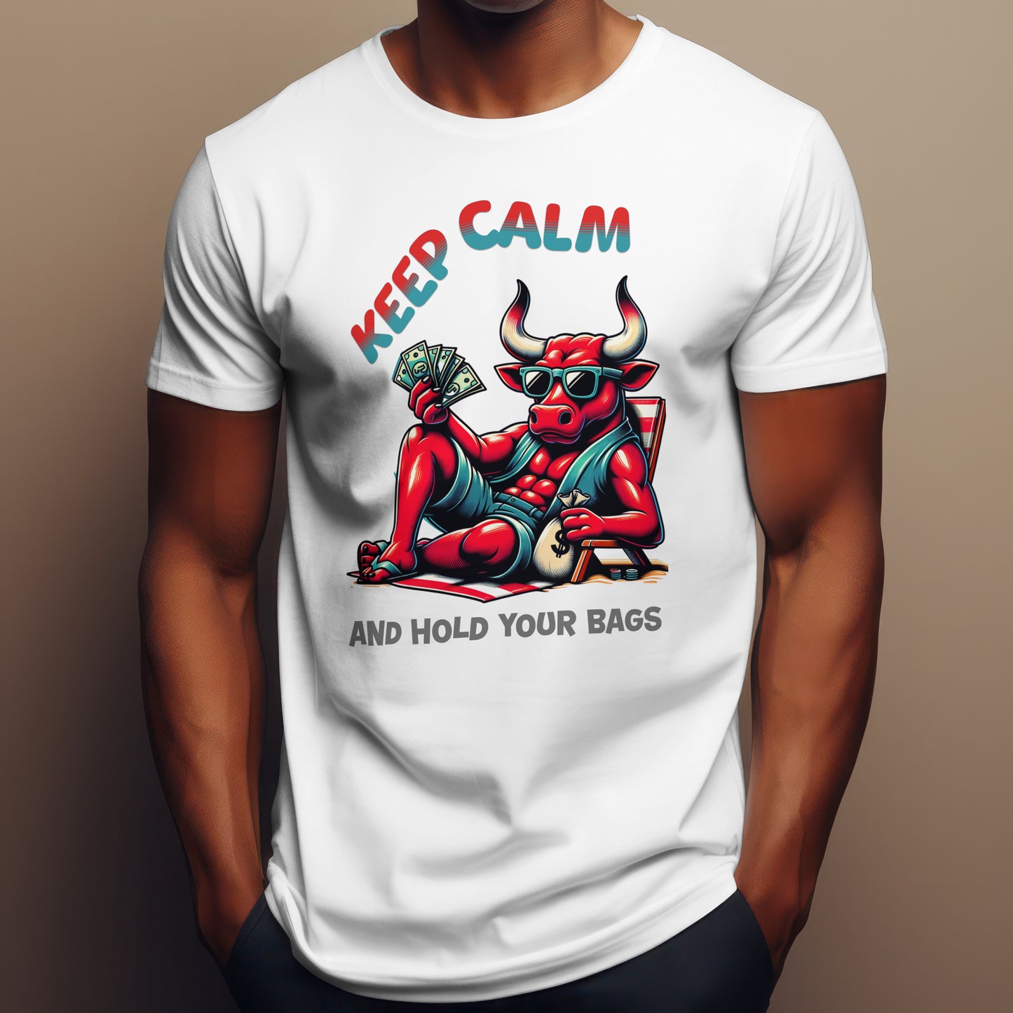 T-Shirt Chilling Bull Keep Calm Unisex