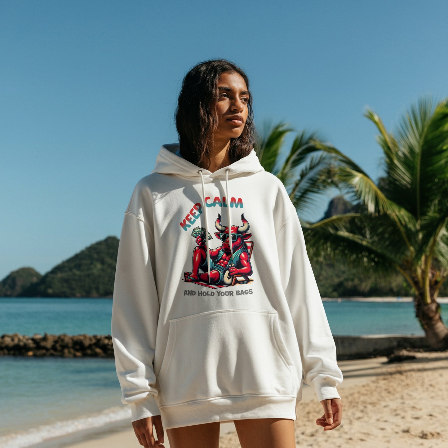 Hoodie Chilling Bull Keep Calm Unisex
