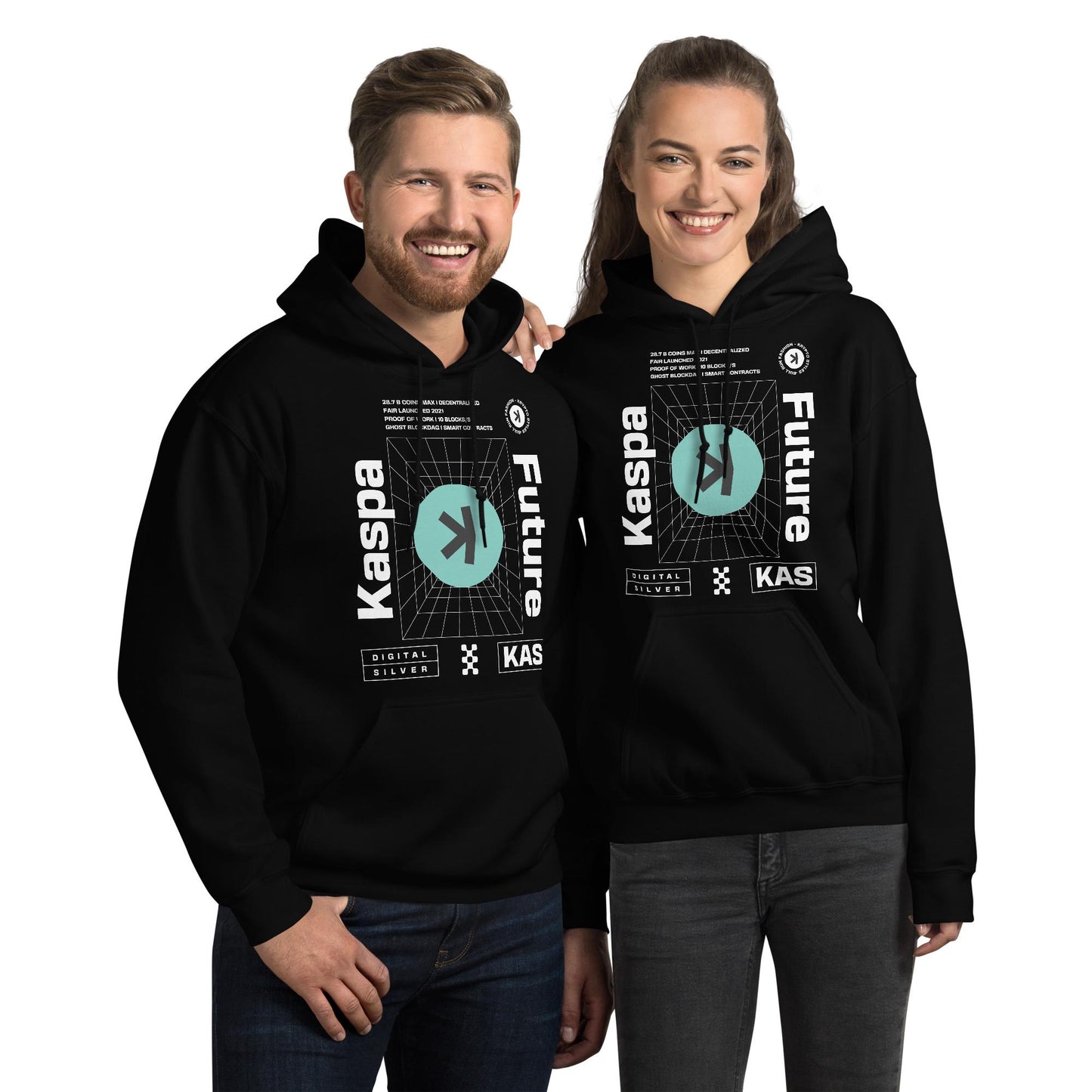 Hoodie Kaspa Future Digital Silver Kapuzenpullover Blockchain BTC Krypto Geschenk Männer Frauen Unisex