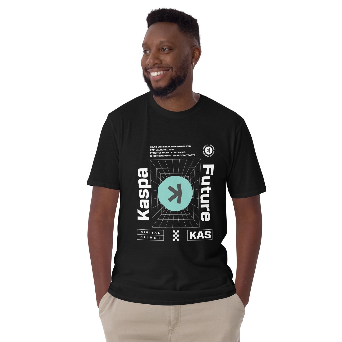 T-Shirt Kaspa Future Digital Silver Blockchain BTC Krypto Geschenk Männer