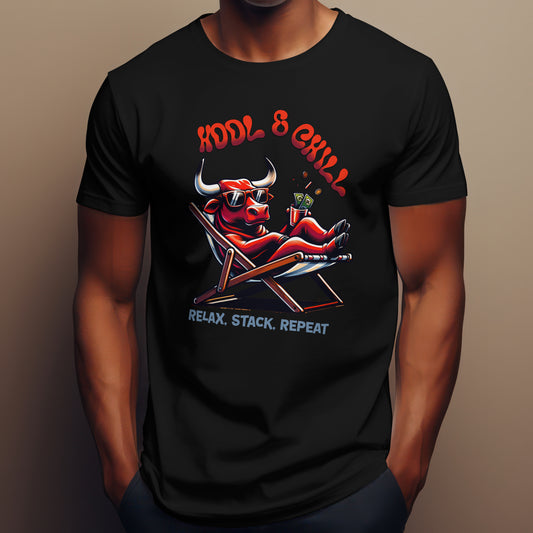 T-Shirt Chilling Bull HODL & Chill Unisex