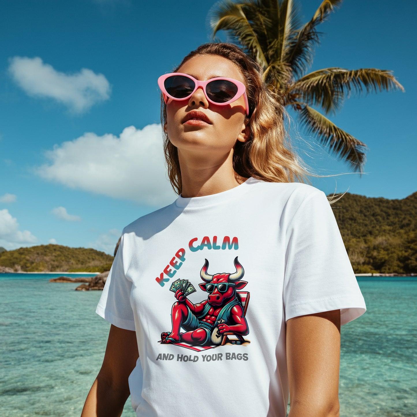 T-Shirt Chilling Bull Keep Calm Unisex