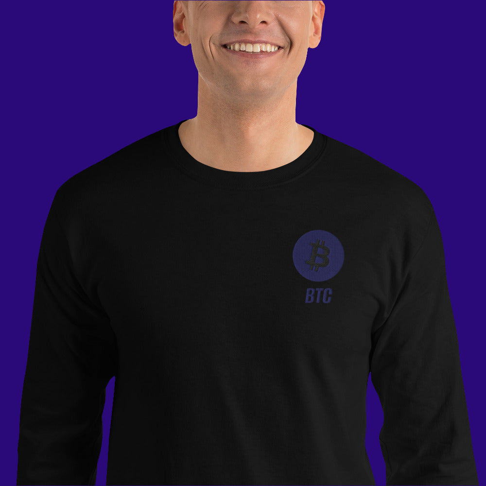 Langarmshirt Bitcoin Stick Navy schwarz Bitcoin Colour EDITION BTC Blockchain Krypto Geschenk Longsleeve Männer