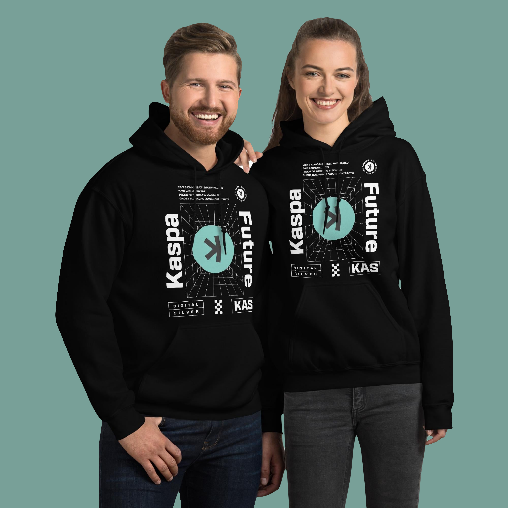 Hoodie Kaspa Future Digital Silver Kapuzenpullover Blockchain BTC Krypto Geschenk Männer Frauen Unisex