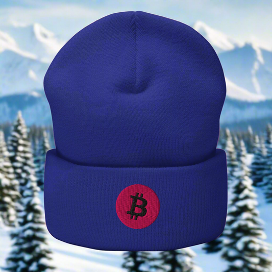 Beanie Mütze Bitcoin Logo pink Stick viele Farben BTC classic Krypto Blockchain Winter Geschenk Männer Frauen Unisex